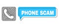 Shifted Phone Scam Chat Frame and Network Phone Icon