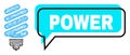 Shifted Power Message Bubble and Net Fluorescent Bulb Icon