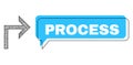 Shifted Process Chat Balloon and Net Mesh Turn Right Icon