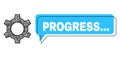 Shifted Progress... Chat Balloon and Linear Cog Icon Royalty Free Stock Photo