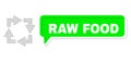 Shifted Raw Food Green Text Cloud and Mesh Wireframe Recycle