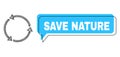 Shifted Save Nature Speech Bubble and Net Mesh Recycle Icon Royalty Free Stock Photo