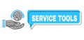 Shifted Service Tools Message Balloon and Hatched Call Center Service Icon