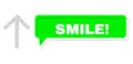 Shifted Smile! Green Text Frame and Mesh Carcass Arrow Up