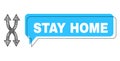 Shifted Stay Home Speech Balloon and Net Shuffle Arrows Vertical Icon