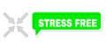 Shifted Stress Free Green Message Balloon and Mesh Carcass Center Arrows Royalty Free Stock Photo