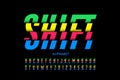 Shifted style modern colorful font