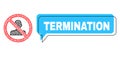 Shifted Termination Message Bubble and Linear Stop Man Icon Royalty Free Stock Photo