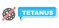 Shifted Tetanus Speech Bubble and Net Remove Microbe Spore Icon