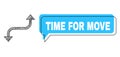 Shifted Time for Move Chat Bubble and Net Opposite Curved Arrow Icon