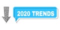 Shifted 2020 Trends Chat Frame and Net Arrow Down Icon