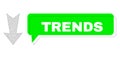 Shifted Trends Green Message Cloud and Mesh Carcass Arrow Down