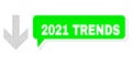 Shifted 2021 Trends Green Text Cloud and Mesh Network Arrow Down