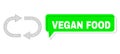Shifted Vegan Food Green Chat Balloon and Mesh Network Recycle