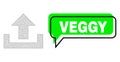 Shifted Veggy Green Text Cloud and Mesh Wireframe Upload