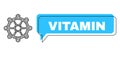 Shifted Vitamin Speech Balloon and Network Gear Icon