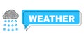 Shifted Weather Chat Cloud and Linear Rain Cloud Icon