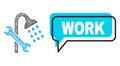 Shifted Work Chat Frame and Net Shower Plumbing Icon