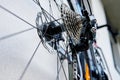 Bicycle gear drivetrain and cassette, close up Royalty Free Stock Photo