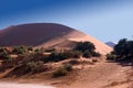 Shifting sand dune in Sossusvlei national park, Namibia Royalty Free Stock Photo