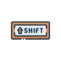 Color illustration icon for Shiftkey, butten and shift Royalty Free Stock Photo