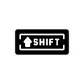 Black solid icon for Shiftkey, butten and key Royalty Free Stock Photo