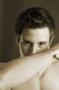 Shifty male sepia Royalty Free Stock Photo