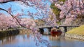 Hikone Castle Yakatabune Cruise is a sightseeing tour around the castle moat in a reconstructed boat Royalty Free Stock Photo