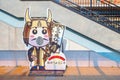 Mitsunari-kun is the official mascot of the Nagahama Sengoku Taiga Furusato-haku expo Royalty Free Stock Photo