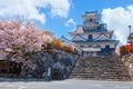 Nagahama Castle in Shiga Prefecture, Japan during full bloom cherry blossom Royalty Free Stock Photo