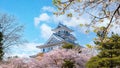 Nagahama Castle in Shiga Prefecture, Japan during full bloom cherry blossom Royalty Free Stock Photo