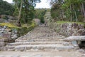 Azuchi Castle Ruins in Omihachiman, Shiga, Japan. Azuchi Castle was one of the primary castles of Oda