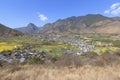 ShiGu village near Lijiang, aerial view. ShiGu is in Yunnan, China, and was part of the South Silk Road or ChaMa GuDao Royalty Free Stock Photo