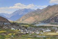 ShiGu village near Lijiang, aerial view. ShiGu is in Yunnan, China, and was part of the South Silk Road or ChaMa GuDao Royalty Free Stock Photo