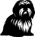 Shih Tzu Black Silhouette Generative Ai Royalty Free Stock Photo