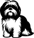 Shih Tzu Black Silhouette Generative Ai Royalty Free Stock Photo