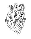 Shih Tzu dog line art, tribal. Freehand vector illustration.