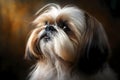 Shih tzu dog portrait. Generative ai design