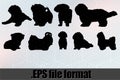 Shih Tzu Dog Silhouette Bundle SVG