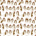 Shih tzu in action,seamless pattern