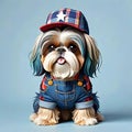 Shih tzu pocket dog little lion portrait