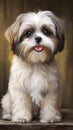 A Shih Tzu portrait captures the breed\'s friendly disposition, expressive eyes, and the enchanting Royalty Free Stock Photo