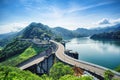 Shihmen Dam in Fuxing or Daxi District, Taoyuan, Taiwan. Royalty Free Stock Photo