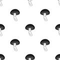 Shiitake icon in black style isolated on white background. Mushroom pattern stock vector illustration.