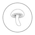 Shiitake icon in outline style isolated on white background. Mushroom symbol stock vector illustration.