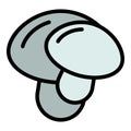 Shiitake mushroom icon vector flat