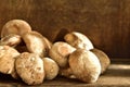 shiitake mushroom Lentinula Edodes on a wooden table Royalty Free Stock Photo