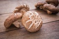 Shiitake mushroom on wooden table Royalty Free Stock Photo