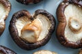 Shiitake mushrooms are shaped like a heart Royalty Free Stock Photo