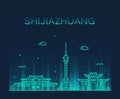 Shijiazhuang skyline Hebei Province China a vector Royalty Free Stock Photo